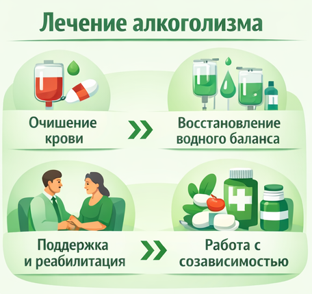лечение алкоголизма в Юже этапы